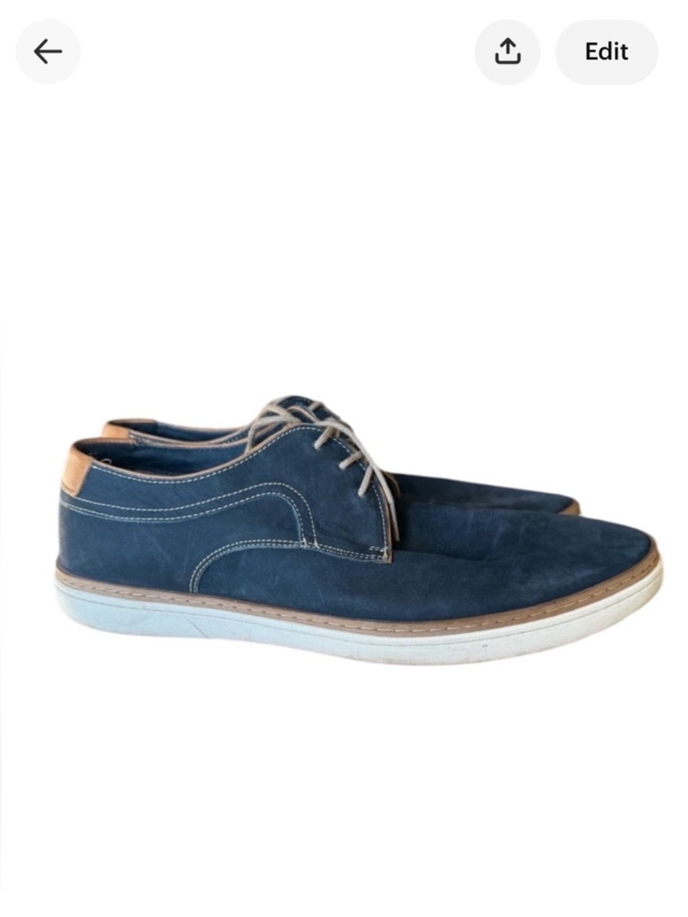 FLAG LTD men’s size 9 1/2 blue and tan leather shoe very good condition lace up